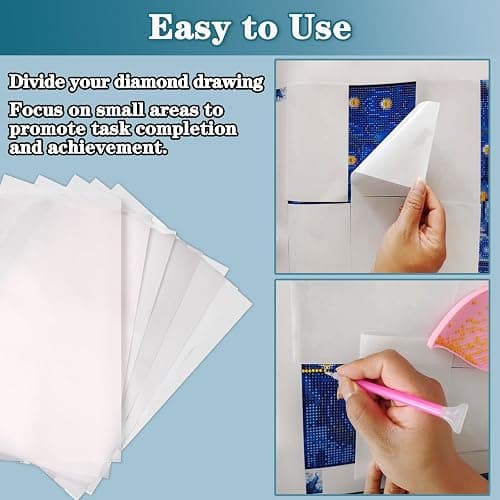 Diamond Painting Release Paper, Double-Sided Non-Stick Release Paper for Diamond Art 15x10cm Diamond Painting Cover Replacement for 5D Diamond Painting Accessories and Tools - 200 Pieces thumbnail 6