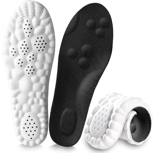 4D Cloud Insoles for Men and Women, Arch Support Insoles, Memory Foam Insoles, Shock Absorption and Cushioning Sports Shoe Insoles (Black, XS (Men 5-6 / Women 6-7) - XS (Men 5 -6 / Women 6-7) - Black - Image 1