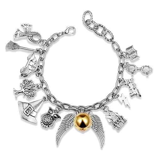 Fancy Space Wizard Charm Bracelet for Girls and Women - Adjustable Silver Magic Jewelry with Charms - Birthday Graduation Gifts for Daughter, Granddaughter, Niece, Classmate - Image 1
