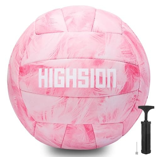 Soft Touch PU Leather Volleyball Official Size 5 Thickened Durable Indoor Outdoor Waterproof Volleyball for Teen Girls Kids Team Beginners Beach, Pool, Gym Training & Games(Deflated,With Pump) - Image 1