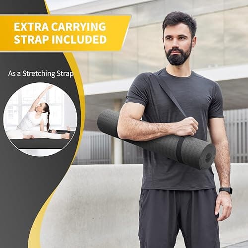 CAMBIVO Extra Wide Yoga Mat for Women and Men (72"/84"x 32"x 1/4") TPE Workout Mat, Non-slip Large Exercise Fitness Mat for Yoga, Pilates, Workout thumbnail 6