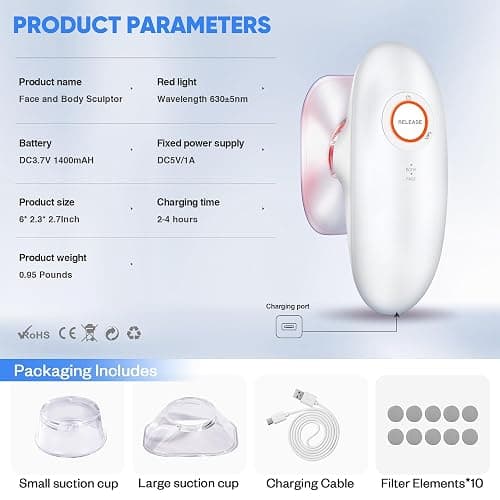 Ciyada 3-in-1 Body Sculpting Machine, 3-in-1 Electric Cellulite Massager-3 Modes Adjustable Body Sculpting Machine- Home Use Cupping Therapy Tool for Back, Belly, Waist, Arms, Legs - White thumbnail 5