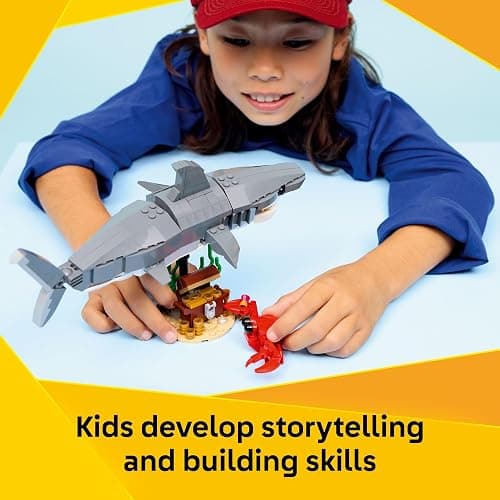 LEGO Creator Fierce Shark with a Treasure Chest Building Toy for Boys & Girls - Kids Build a Shark, Fish, or Manta Ray Animal Figure - Bedroom or Shelf Decor for Ages 8+ - 31381 thumbnail 4