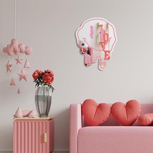 RattanView Preppy Room Decor for Teen Girls Twisted Smile Face Preppy Acrylic Mirror 14 Inch Wall Art Aesthetic Bedroom Teen Girl Room Funky Mirror Wall and Valentine Decor for Women Gifts(Pink) thumbnail 5