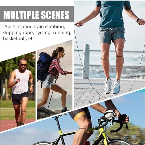 Foilswirl Silicone Patella Knee Band for Basketball Patella Tendon Support Knee Pain Running Tendon Brace Support Strap(2,Black,M) thumbnail 6
