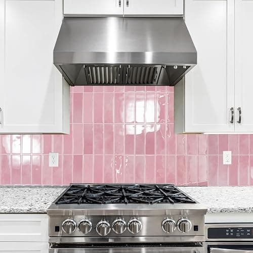 Art3d 11.4 x 9 Inch Heavy-Duty Peel and Stick PVC Backsplash for Home Décor, 10-Pack PVC Wall Tiles for Kitchen Countertop, Pink Marble thumbnail 3