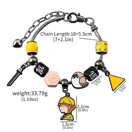 SONGCHANGJEWELRY Anime Slayer Beaded Bracelets Set – Tanjiro, Nezuko & Zenitsu Jewelry – Cosplay Gifts for Fans & Collectors thumbnail 7