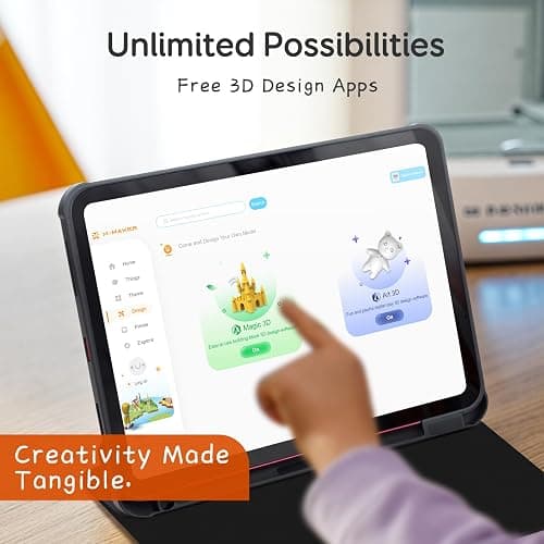 AOSEED AI-Powered 3D Printer for Kids, 3D Printer with 8 PLA Filament Set, AI Design App, Huge Toy Library, Up to 400mm/s Faster Speed, W/ 16+ Mini 3D Design Module, App Control, X-Maker Joy AI+ thumbnail 9