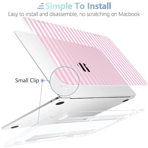 MEEgoodo Case for MacBook Air 15 inch M4/M3/M2 2025 2024 2023, Case Fit Model (A3241/A3114/A2941) for MacBook Air 15-inch, Laptop with Keyboard & Camera Cover & OTG Adapter,Pink Stripes thumbnail 5