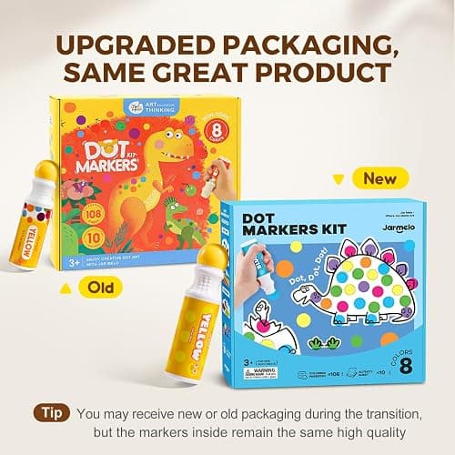 Jar Melo Washable Dot Markers for Toddlers, 8 Colors Dot Paints with 120 PDF & 10 Physical Activity Papers, Non-Toxic Bingo Daubers for Toddlers 2-4, Kids Arts and Crafts Supplies thumbnail 7