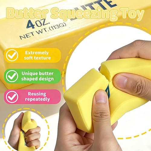 Slow Rising Squishy，Taba Squishy, Stress Balls，Party Favor Gift (Butter stick-2pcs)-0519 (Yellow-2pcs) thumbnail 3