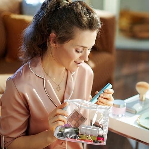 Xuniea 100 Pcs Mini Clear Makeup Bag PVC Small Travel Toiletry Organizer Pouches Bulk Waterproof Transparent Plastic Cosmetic Bag with Zipper for Women Men Travel(7.9'') thumbnail 2