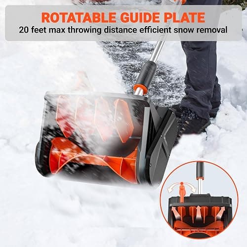 VOLTASK 24V 13-inch Cordless Snow Shovel with Directional Plate, Battery & Quick Charger Included thumbnail 5