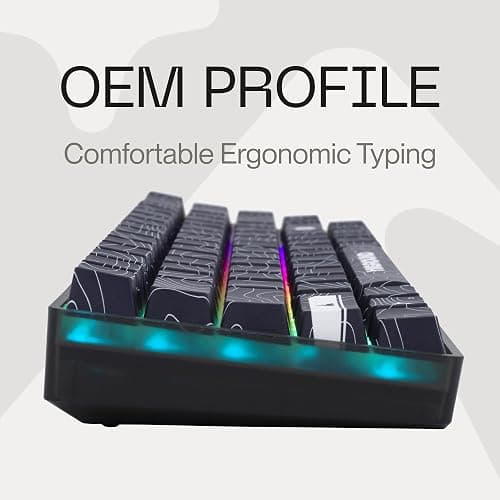 Higround Trailhead 65% Mechanical USB Wired Gaming Keyboard, TTC Linear Custom Switches, Programable RGB, Hot-Swappable, Deep Thock Creamy Sounding PC Keyboard, Pre-lubed (BLACKICE) - BLACKICE thumbnail 7