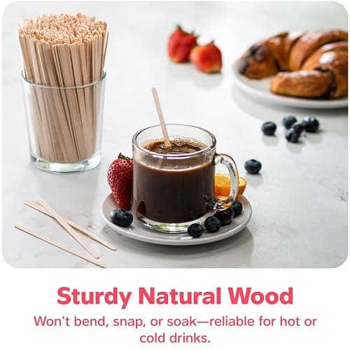 Gusto [500 Count] 5.5 Inch Wooden Coffee Stirrers - Wood Stir Sticks, Biodegradable, Eco-Friendly Wood Stirrers for Coffee & Cocktails - (Formerly Comfy Package) thumbnail 2