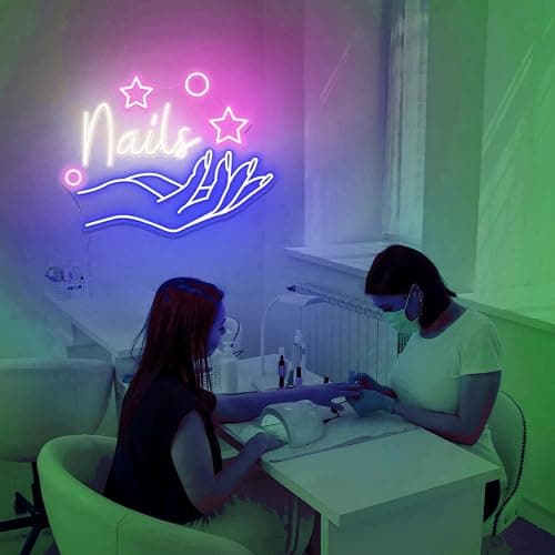 Nails Neon Sign, Nail Salon Neon Sign, Salon LED Light, Beauty Salon Decor, Manicure Station Lighting, Custom Nail Art Sign, Salon Grand Opening Gift, Gift for Nail Techs thumbnail 5