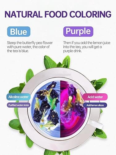TeeLux Butterfly Pea Flower Tea, Non-GMO, Pure Natural Butterfly Pea Tea, Premium Dried Butterfly Pea Flower for Blue & Purple Drinks and Food Coloring, 1.76 Oz - Butterfly Pea Flower Tea - 1.76 Ounce (Pack of 1) thumbnail 3