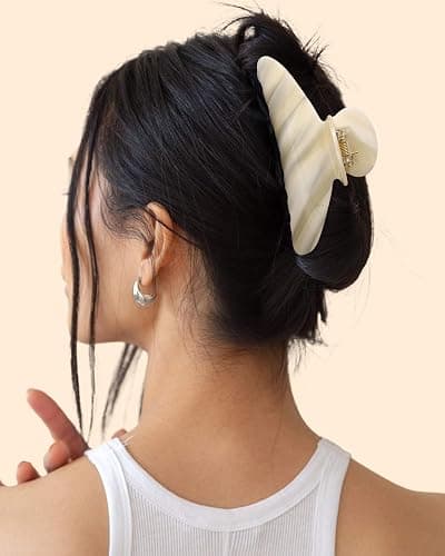 HAIMEIKANG Large Acetate 4 Inch Hair Claw Clip for Women - French Style Hair Claws for Thick Hair with Non-Slip Teeth, Hair Accessories for Updos, Buns & Ponytails thumbnail 2