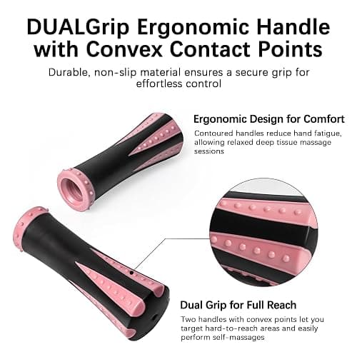 MZDXJ Muscle Roller Stick for Athletes - Deep Tissue Fascia Blaster & Roller Massager for Myofascial Pain Relief - Handheld Physical Therapy & Recovery Tool​(Pink black-18 inch) thumbnail 5