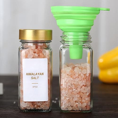 JARXSUN Glass Spice Jars with Label, 24Pcs Spice Jars with Shaker Lids-4 oz Gold Spice Seasoning Jars Bottles Containers Set for Spice Rack (24) thumbnail 7