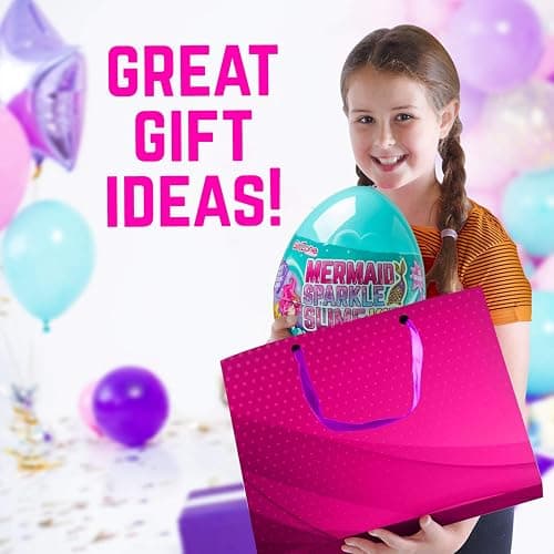GirlZone Egg Mermaid Sparkle Slime Making Kit for Girls, 22 Fun Pieces to Make Sparkly Glow in The Dark Slime with Lots of Glitter Slime Add Ins thumbnail 9