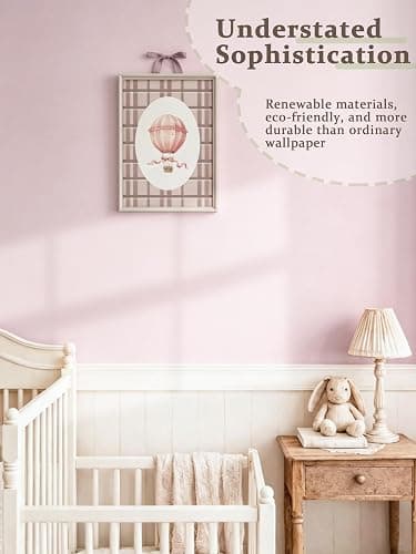 HeloHo Solid Light Pink Wallpaper Matte Textured Peel and Stick Wallpaper 118"X15.7" Modern Self Adhesive Removable Wall Paper Waterproof Contact Paper for Living Room Bedroom Decor thumbnail 4