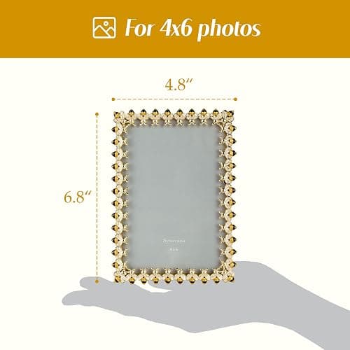 Synovana Gold Bee Picture Frame for 4x6 Photos – Elegant Decorative Bumble Bee Photo Frame Accents – Thoughtful Gift for Her Wedding Anniversary or Nature-Inspired Home Décor thumbnail 3