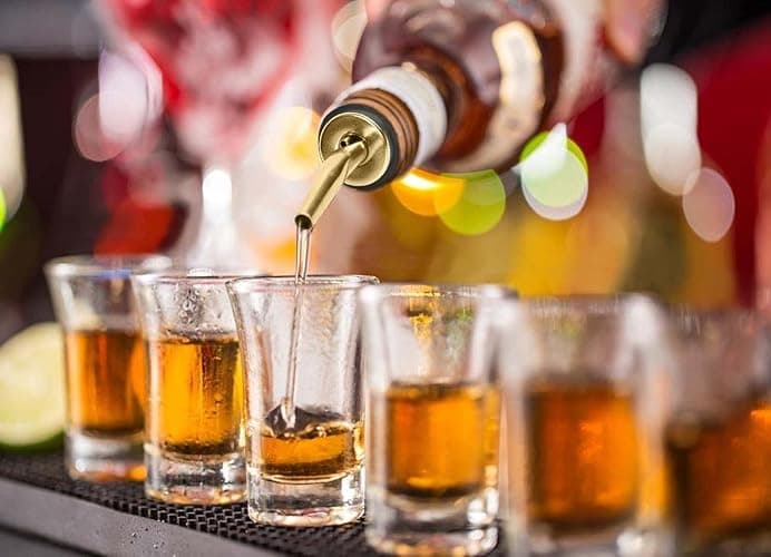 WAFJAMF 12 Pcs Liquor Pour Spouts Set, Stainless Steel Liquor Bottle Pourers with Rubber Dust Caps, for Pours Liquid, Olive Oil, Wine, Vinegar (Gold-12 Pack) thumbnail 2