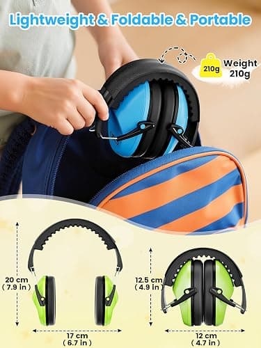 Dr.meter Noise Cancelling Headphones For Kids 2PACK, 27.4SNR Kids Ear Protection Ear Muffs for Toddler Hearing Protection, Noise Reduction Earmuffs for Monster Jam, Autism Sensory, Focus, Fireworks thumbnail 7