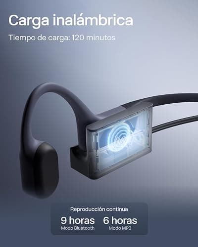 SHOKZ OpenSwim Pro Auriculares Conducción Ósea Natación, Inalámbricos Bluetooth 5.4 Open-Ear Deportivos, Impermeables IP68, 32GB MP3, Carga Inalámbrica, Mics. Cancelación Ruido, 9H de Autonomía, Gris thumbnail 8