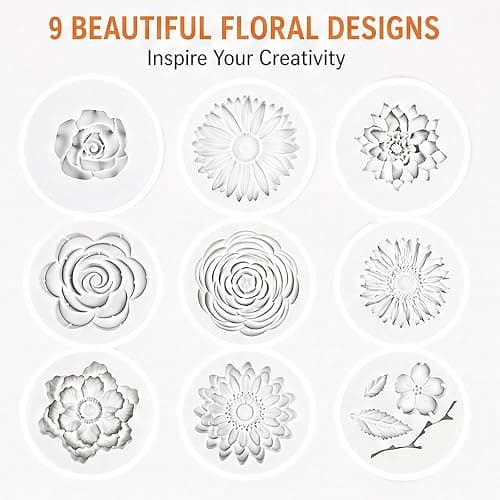 Flower Silicone Moulds 9Pack Reusable Floral Molds, Silicone Moulds for Plaster of Paris, Wax Melt Moulds, DIY Candle Making Cake Decorating Soap Baking Multi-Purpose Handmade Craft Molds thumbnail 3