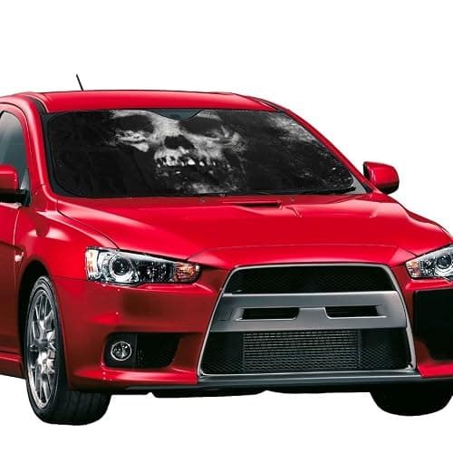 Scary Halloween Spooky Skull Horror Windshield Sunshade for Car SUV Truck Foldable Uv Ray Reflector Front Window Sun Shade Visor Shield Cover - Scary Halloween Spooky Skull Horror thumbnail 2