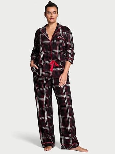Victoria's Secret Flannel Pajama Set, Long Sleeve Button Down Shirt & Pants, Sleepwear for Women (XS-XXL) thumbnail 2