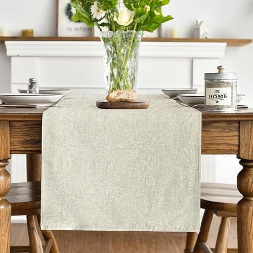 Artoid Mode Beige Table Runner, Seasonal Summer Fall Washable Kitchen Dining Table Decoration for Home Party Decor 13x72 Inch thumbnail 7