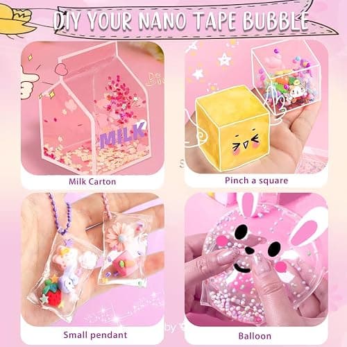 6 PCS Nano Tape Bubble Bubbles Kit for Kids with Box, Squishy Maker Making Kit, Birthday Christmas Gifts for 4 5 6 7 8 9 10 Year Old Girls Girl Grandkids, Kids Toys for Girls 4-6 6-8 8-10 10-12 thumbnail 7
