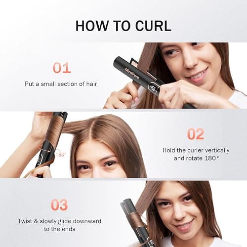 MiroPure Flat Iron Hair Straightener, 1 Inch Titanium Plates Hair Straightener with 15S Heat-up, Professional MCH Ceramic Negative Ion Hair Iron Dual Voltage for Women Hair with Auto Shut-Off thumbnail 7