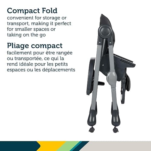 Safety 1st Olea 3-in-1 High Chair for Newborn to Toddler | Kitchen Booster Chair Mode, Adjustable, Recline, Easy-to-Clean Design, Swivel Wheels – Mineral Graphite thumbnail 8