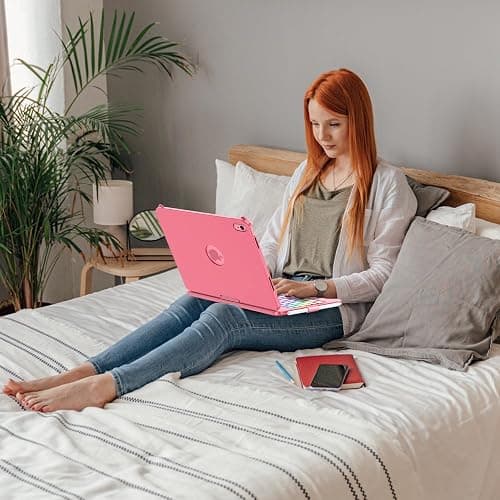 FUWANG Touch Keyboard Case for iPad A16 11/10th Gen, 360 Rotating, Hot Pink | Multi-Touch Trackpad, 7-Color Backlit, Pencil Holder, Keyboard for iPad A16 11th 11 inch 2025& 10th Generation 10.9 inch 2022 thumbnail 8