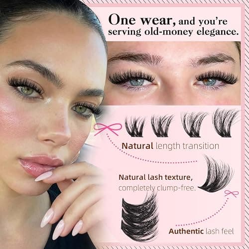 Goddvenus Filter Lash Clusters Kit Russian Volume Eyelashes Clusters | D Curl Wispy Cluster Eyelash Extensions Natural Fluffy Individual Lashes 10-16mm, DIY Eye Lash Extensions Kit False Eyelashes thumbnail 2
