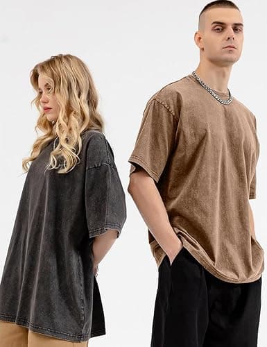 Arssm Men Oversized T Shirts Vintage Tee Loose Fit Short Sleeve Casual Streetwear Baggy Washed Unisex Tops thumbnail 2