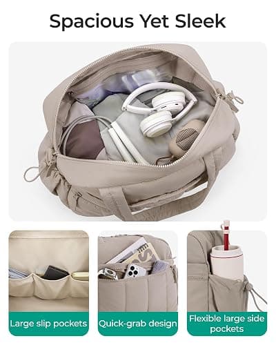 BAGSMART Gym Bag for Women, Duffle Bag for Travel with Wet Pocket, Lightweight Carry on Weekender Duffel, Water Resistant thumbnail 3
