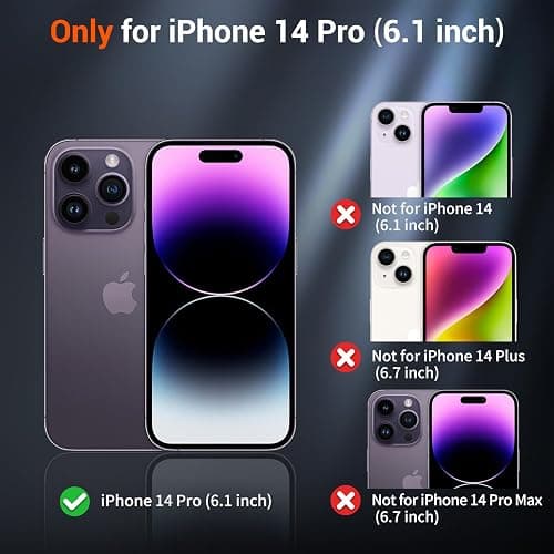 SUPFINE Magnetic for iPhone 14 Pro Case (Compatible with MagSafe) (Military Grade Drop Protection) Slim Translucent Matte Shockproof with Anti-Fingerprint Phone Case, Black thumbnail 2