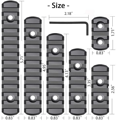Pecawen Picatinny Rail Polymer 5 Slots 7 Slots 9 Slots 11 Slots 13 Slots Single Picatinny Rail Ultralight Rail thumbnail 2
