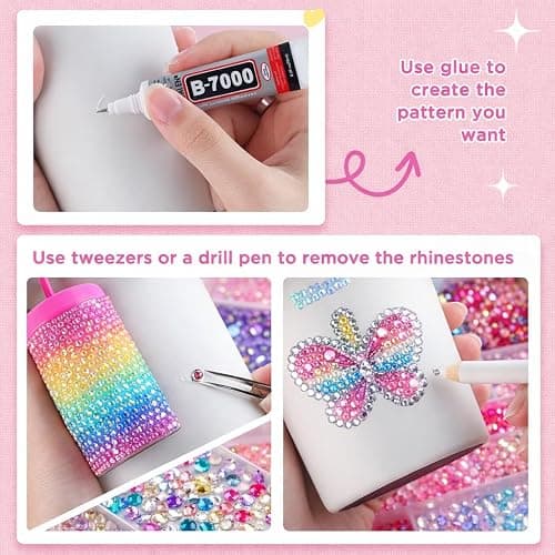 40000Pcs 40 Colors Jelly Rhinestones for Bedazzling,Mix Colors Bedazzling Kit with Rhinestones,3MM SS10 Colorful Resin Flatback Gems with B7000 Jewelry Glue for Crafting, Nail Art, Shoes, Books thumbnail 6