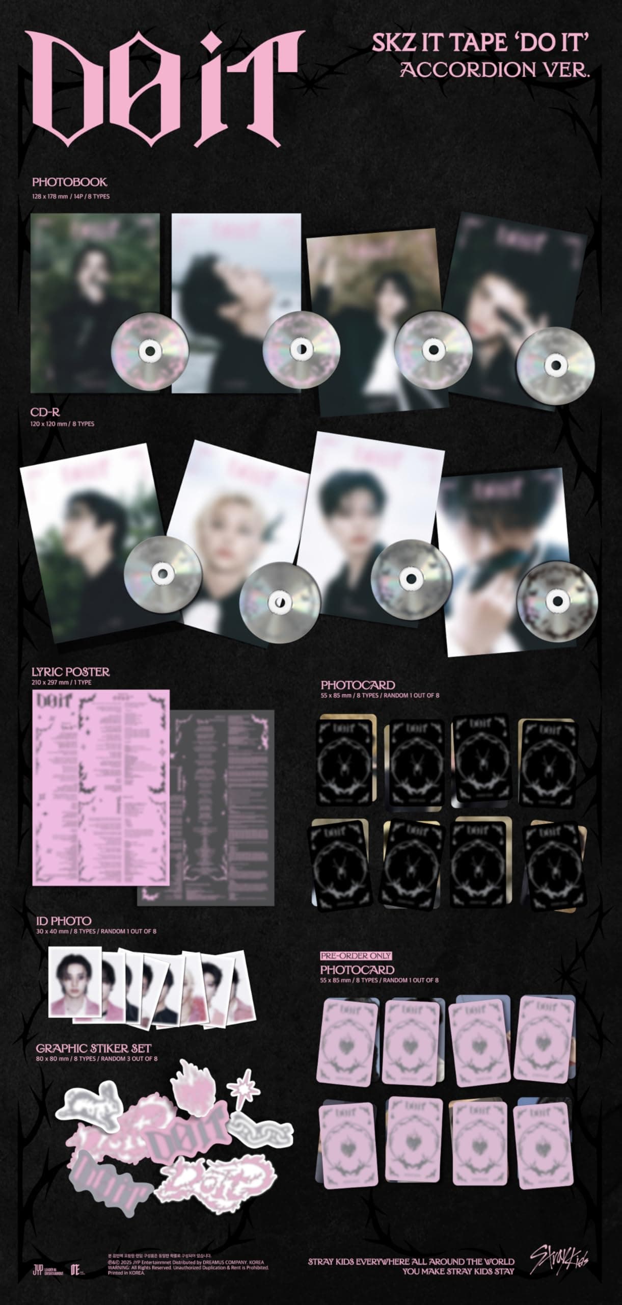 Stray Kids DO IT SKZ IT TAPE Album with Tracking Sealed (IT 3 Version Set : IT+1Accordion+PLVE) thumbnail 3