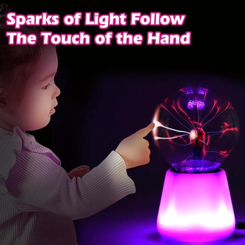 Boruibyr Plasma Ball Lamp Interactive Touch Lightning Globe 3 Inch Fun Lamp USB Powered 7 Color Changing Lights Mood Lighting Party Prop Gifts Space Decor Desk Decor. thumbnail 6