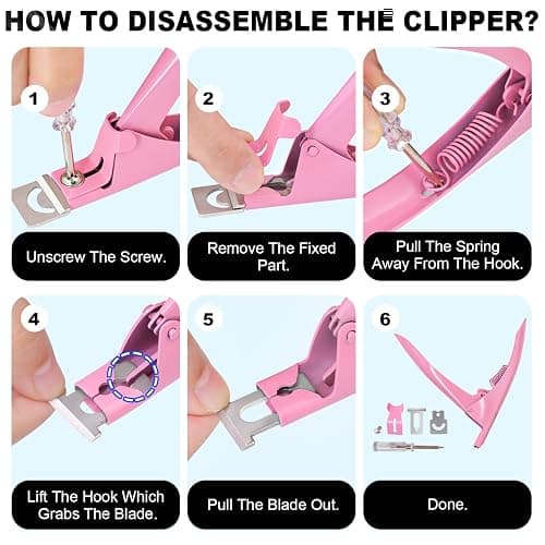 Light Pink Adjustable Nail Clippers with Magnets Sizers Nail Tip Cutter | Stainless Steel Nail Clipper Acrylic Nail Cutter for Nails Tip Trimmer for Acrylic Tips Sharp Blade Clip Tool for Salon Home thumbnail 8