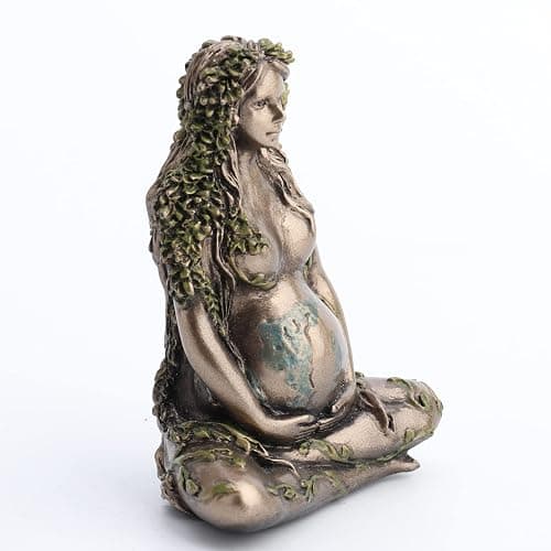 Veronese Design 2.5" Mother Earth Gaia Sitting Lotus Pose Resin Figurine Painted Bronze Finish thumbnail 3