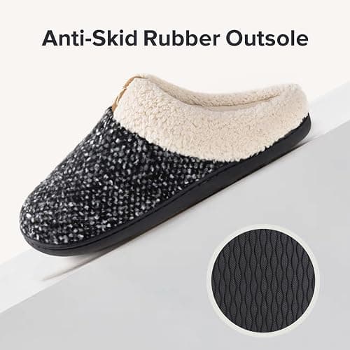 ULTRAIDEAS Women's Indoor Bedroom Slipper with Memory Foam, Gift for Women, Wool-Like House Shoe with Anti-Skid Rubber Sole for Ladies thumbnail 6