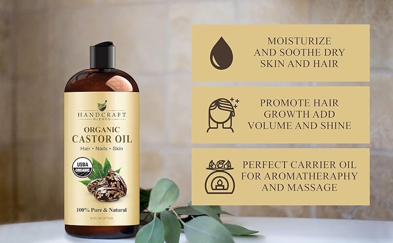 Handcraft Blends Organic Castor Oil - 16 Fl Oz - 100% Pure and Natural - Premium Grade Carrier Oil for Hair Growth, Eyelashes and Eyebrows - Hair and Body - Expeller-Pressed & Hexane-Free thumbnail 7